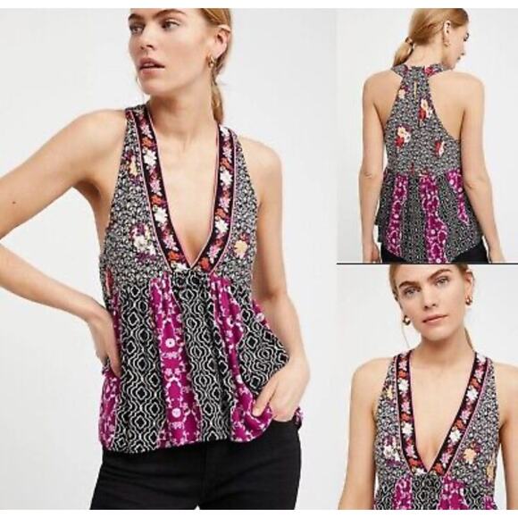 Free People Women’s Boho Tank Top Size Small Summer Festival - Picture 1 of 8